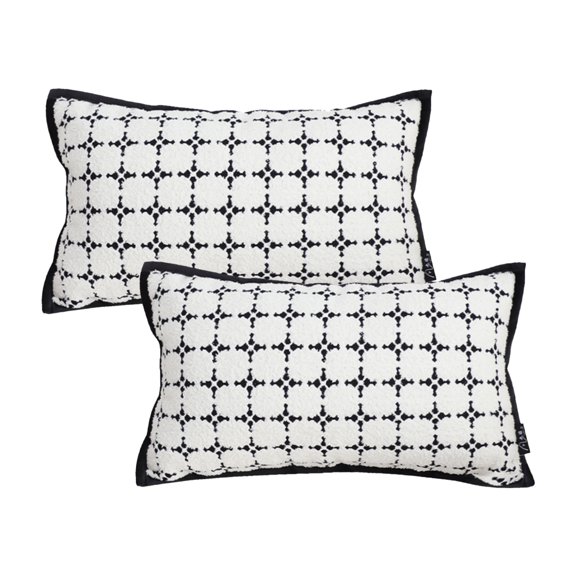 SOGA 2X11.8x19.6 inches Rectangular Nordic Monochrome Pattern Decorative Pillowcases