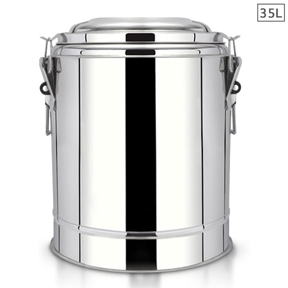 SOGA 35L Stainless Steel Insulated Stock Pot Hot & Cold Beverage Container for Tea, Coffee, Soup, Catering, and Home Kitchen Use