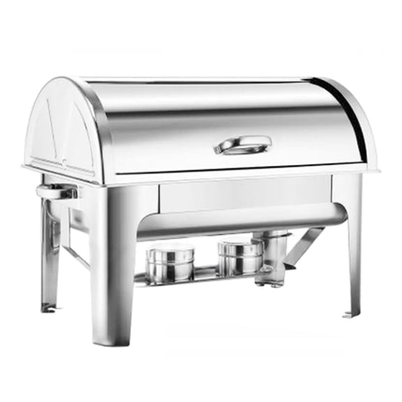 SOGA 4.5L Dual Tray Stainless Steel Roll-Top Chafing Dish Buffet Food Warmer for Catering, Parties, and Events