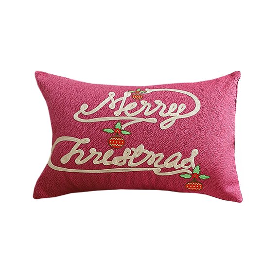 SOGA 40x60 cm "Merry Christmas" Script Cushion Cover