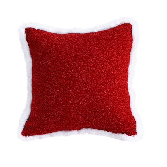 SOGA 45 cm Plush Crimson Red Square Cushion Cover