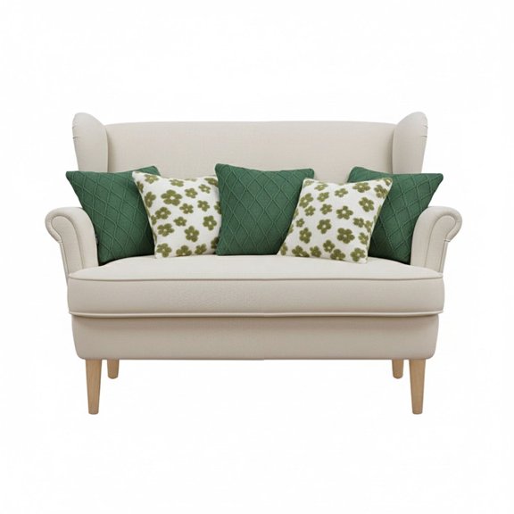 SOGA 5PC 3x 17.7in Garden Bloom Delight & 2x Forest Green Diamond Knit Pillow Covers  Elegant Floral Set