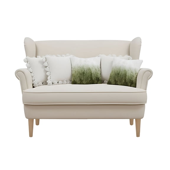 SOGA 5PC 3x White Textured Pom-Pom & 2x Ombre Faux Fur Pillow Covers Cozy Decorative Set for Sofa, Bed & Home Dcor