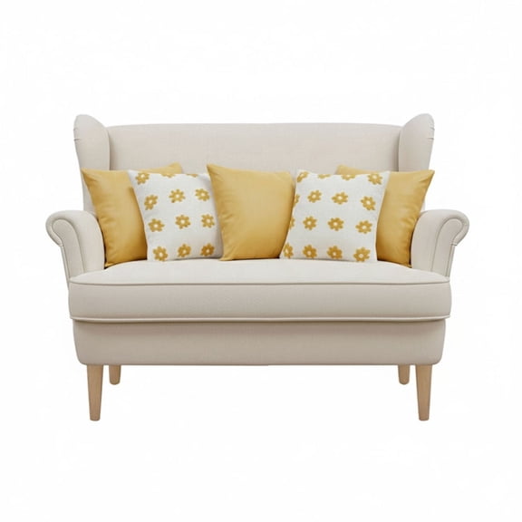 SOGA 5PC 17.7in Golden Velvet & Retro Daisy Chain Pillow Covers for Modern Retro Dcor