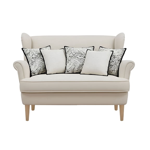 SOGA 5PC Modern Cream & Black Pillow Covers  Abstract & Minimalist Design