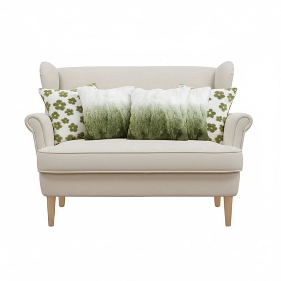 SOGA 5PC Ombre Faux Fur & Garden Bloom Delight Pillow Covers for Sofa Dcor