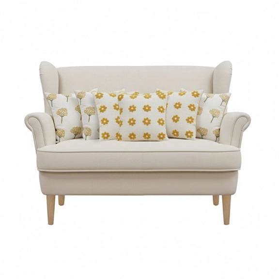 SOGA 5PC Sunny Dandelion Print & Retro Daisy Chain Pillow Covers Floral Cushion Set for Sofa & Home Dcor