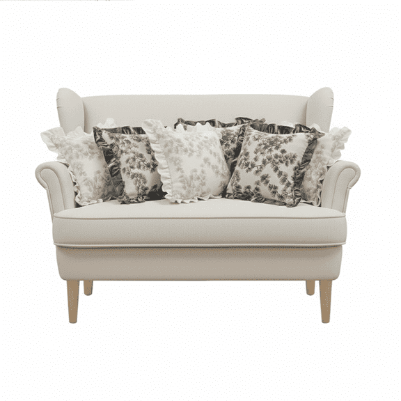 SOGA 6PC 3x Gray Floral Ruffle Trim Pillowcases & 3x White Floral Ruffle Trim Pillow Covers  Decorative Set