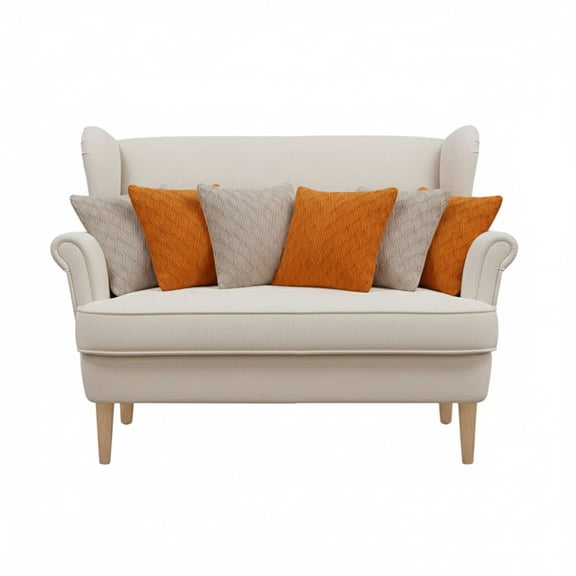 SOGA 6PC 17.7in Burnt Orange & Warm Beige Diamond Knit Pillowcase Set  Decorative Pillow covers