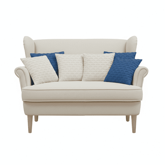 SOGA 6PC Scalloped Wave Pillow Cover Set 3 Navy Blue & 3 Pure White Decorative Pillowcases for Sofa and Bed