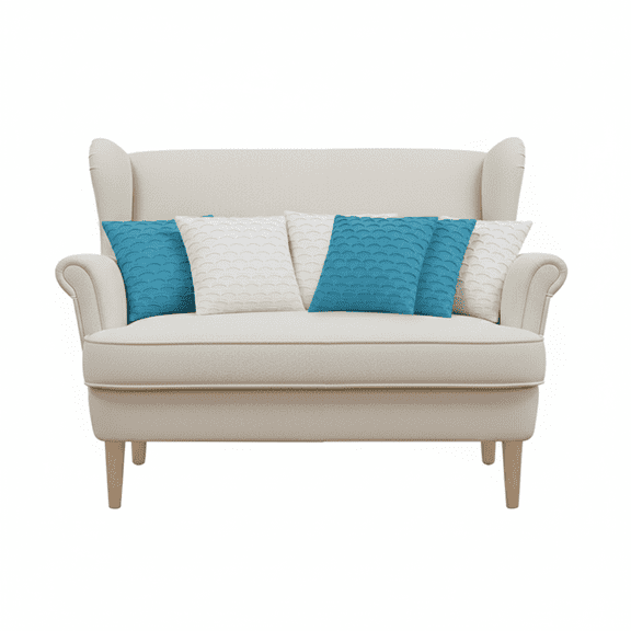 SOGA 6PC 45cm Scalloped Wave Pillow Cover Set 3 Turquoise Blue & 3 Pure White Decorative Pillowcases for Sofa and Bed