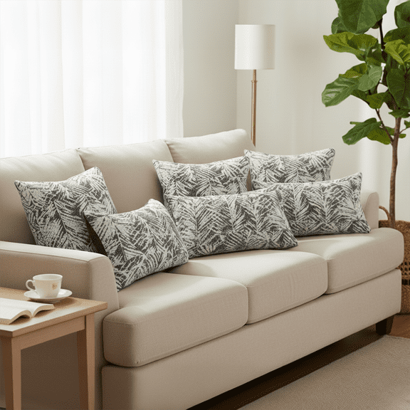 SOGA 6PC 4x 45cm Palmbeach Tropical & 2x 30x50cm Palmbeach Rectangular Tropical Pillowcases – Pillow cover Set