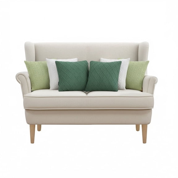 SOGA 6PC 17.7in Fresh & Pure Cable Knit & Forest Green Diamond Knit  Decorative  Pillow Covers
