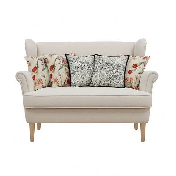 SOGA 6PC Modern Cream & Black Pillow Covers  Abstract Rectangular & Square Decorative Set for Sofa or Bed