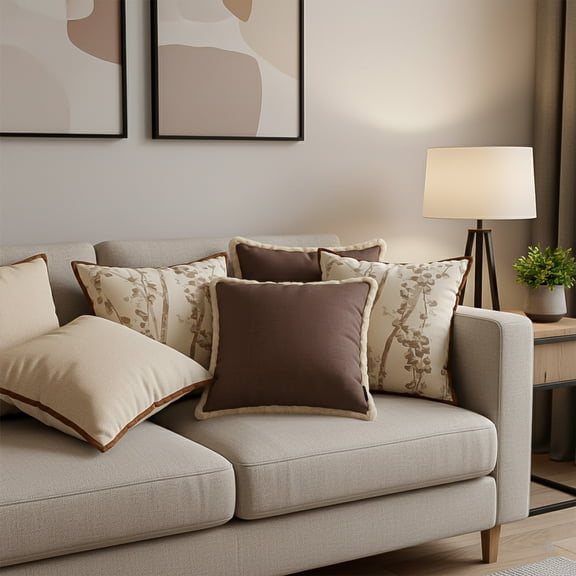 SOGA 6PC Pillowcase Set 45cm Victorian Rose, Vintage Off-White & Botanical Branch Decorative pillow Covers