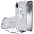 thumbnail image 1 of SOGA Diamond Bling Glitter Cute Phone Case with Kickstand Compatible for iPhone Xs Max Case, Rhinestone TPU Bumper with Magnetic Ring Stand Girls Women Cover for Apple iPhone Xs Max 6.5 [Silver], 1 of 5