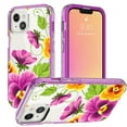 thumbnail image 1 of SOGA Hybrid Shockproof Phone Cover Designed for Apple iPhone 13 Pro Case - Purple Flower, 1 of 5