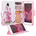 thumbnail image 1 of SOGA [Pocketbook Series] PU Leather Magnetic Flip Design Wallet Case for Moto Z2 Force (2017) - Pink flowers, 1 of 1