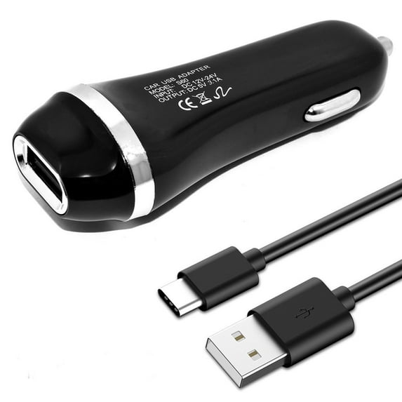 SOGA Rapid Auto Vehicle Car Charger + Type C USB Adaptor for Cell Phones - OnePlus 6T