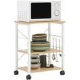 thumbnail image 1 of SOGES 3-Tier Kitchen Baker's Rack Utility Microwave Oven Stand Kitchen Cart Island Oak, 1 of 7