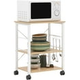 thumbnail image 1 of SOGES 3-Tier Kitchen Bakers Racks Utility Microwave Oven Stand Storage Cart Workstation Shelf Oak, 1 of 7