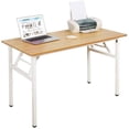 thumbnail image 1 of SOGES 47 inches Folding Table Laptop Desk Computer Table Workstation, Teak & White, 1 of 6