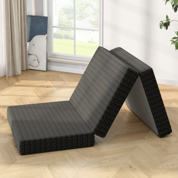 SOGES 6" Portable Tri-Fold Queen Mattress,Black