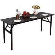 SOGES 62 inches Folding Table Computer Desk Workstation No Install Needed, Black