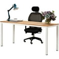 thumbnail image 1 of SOGES 63 Inches Gaming Desk Writing Desk Workstation Office Desk Computer Desk, Teak & White, 1 of 5