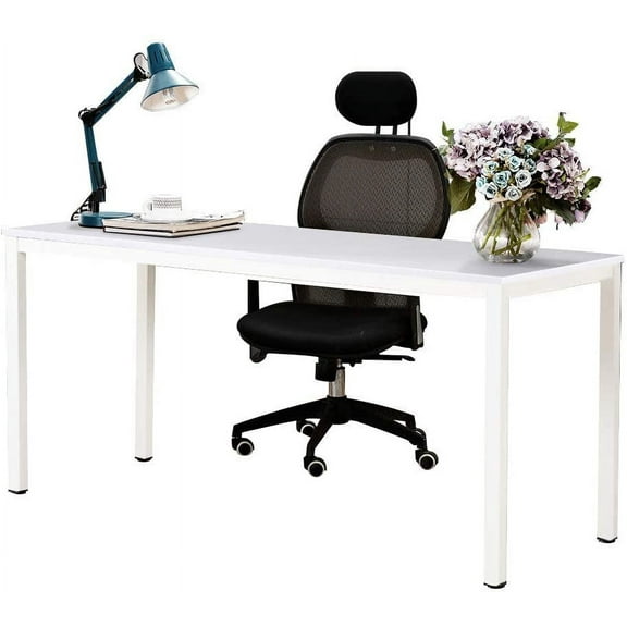 SOGES 63 inches Large Gaming Desk Computer Desk Workstation Office Desk White