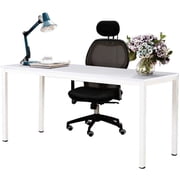 SOGES 63 inches Gaming Desk Writing Desk Workstation Office Desk Computer Desk, White