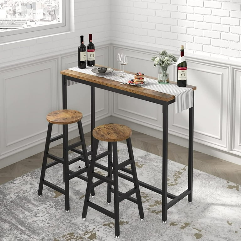 SOGES Bar Table Set 3 Pieces Bistro Bar Table and Chairs Sets Pub