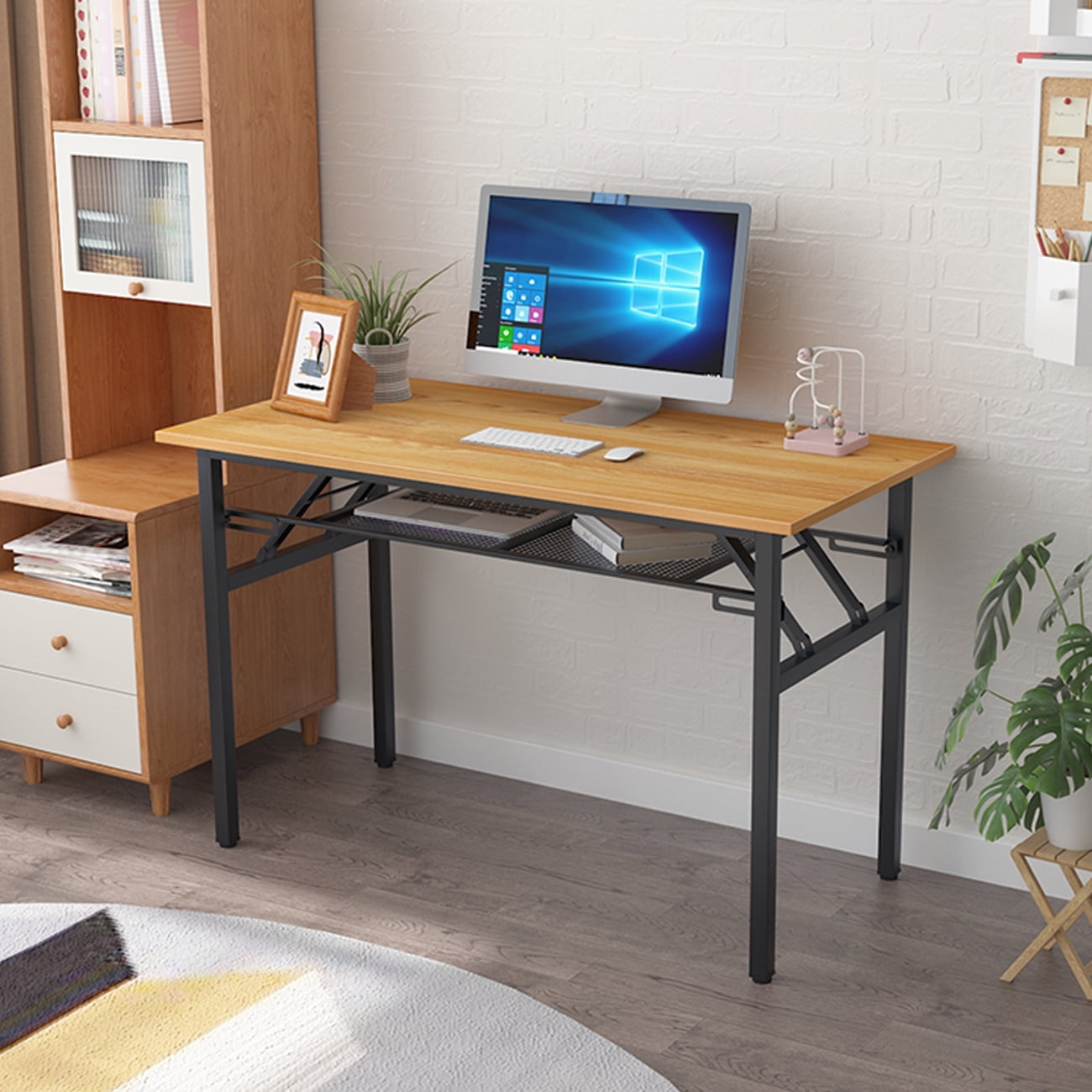 SOGES Folding Desk 47 Inches Computer Desk No Assemble Needed