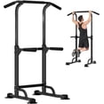 thumbnail image 1 of SOGES Height Adjustable Power Tower Dip Stands Pull up Bar Strength Training for Home Gym Black, 1 of 8