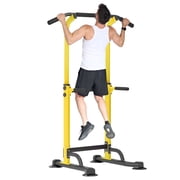 SOGES Height Adjustable Power Tower Dip Stands Pull up Bar Strength Training for Home Gym Yellow