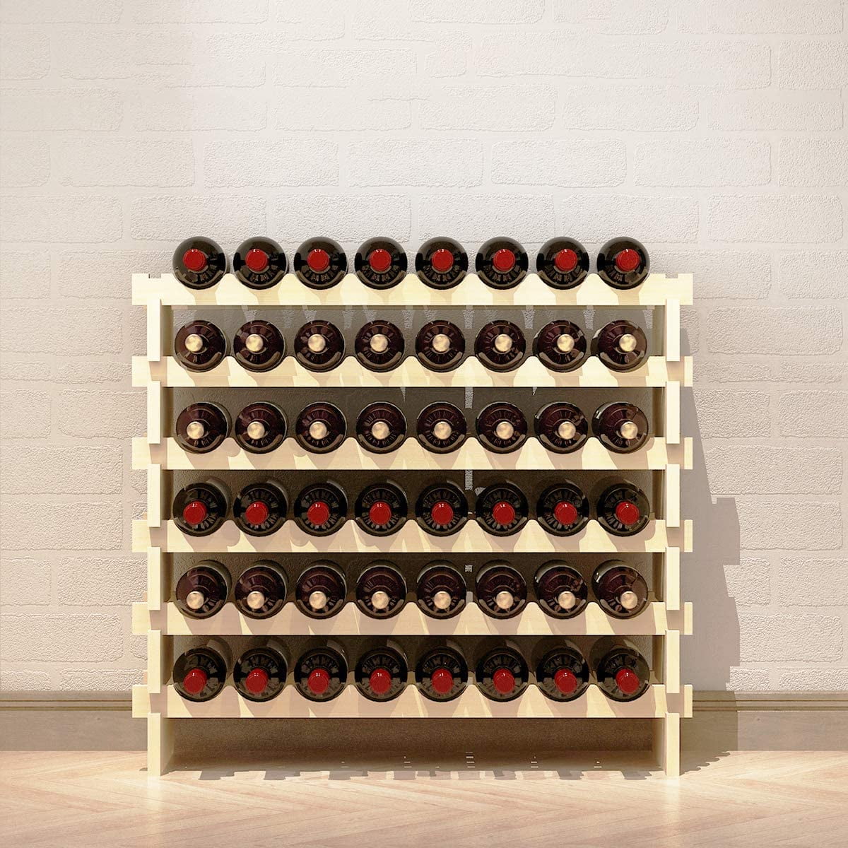 SOGES Home Pub Solid Wood Wine Rack Freestanding Storage