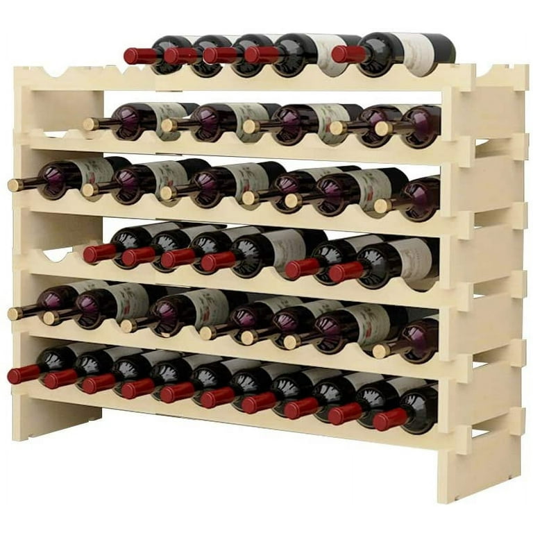 SOGES Home Pub Solid Wood Wine Rack - Freestanding Storage Display for Wine  Lovers Four Different Sizes Suitable for Different Storing Amount (60