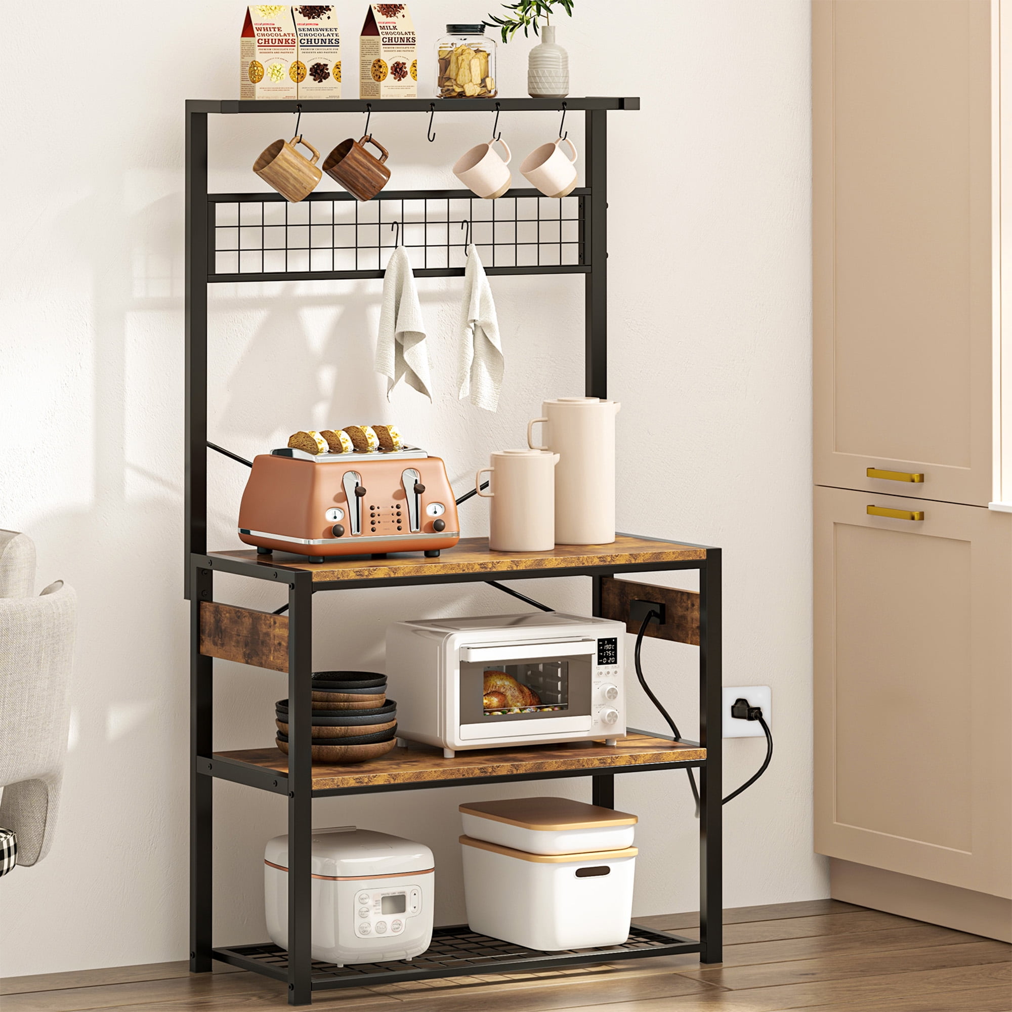 SOGES Kitchen Bakers Racks Kitchen Baker Storage Shelf Rack 3Tier for