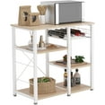 thumbnail image 1 of SOGES Kitchen Cart 3-Tier Kitchen Baker's Rack Utility Microwave Oven Stand, Maple, 1 of 8