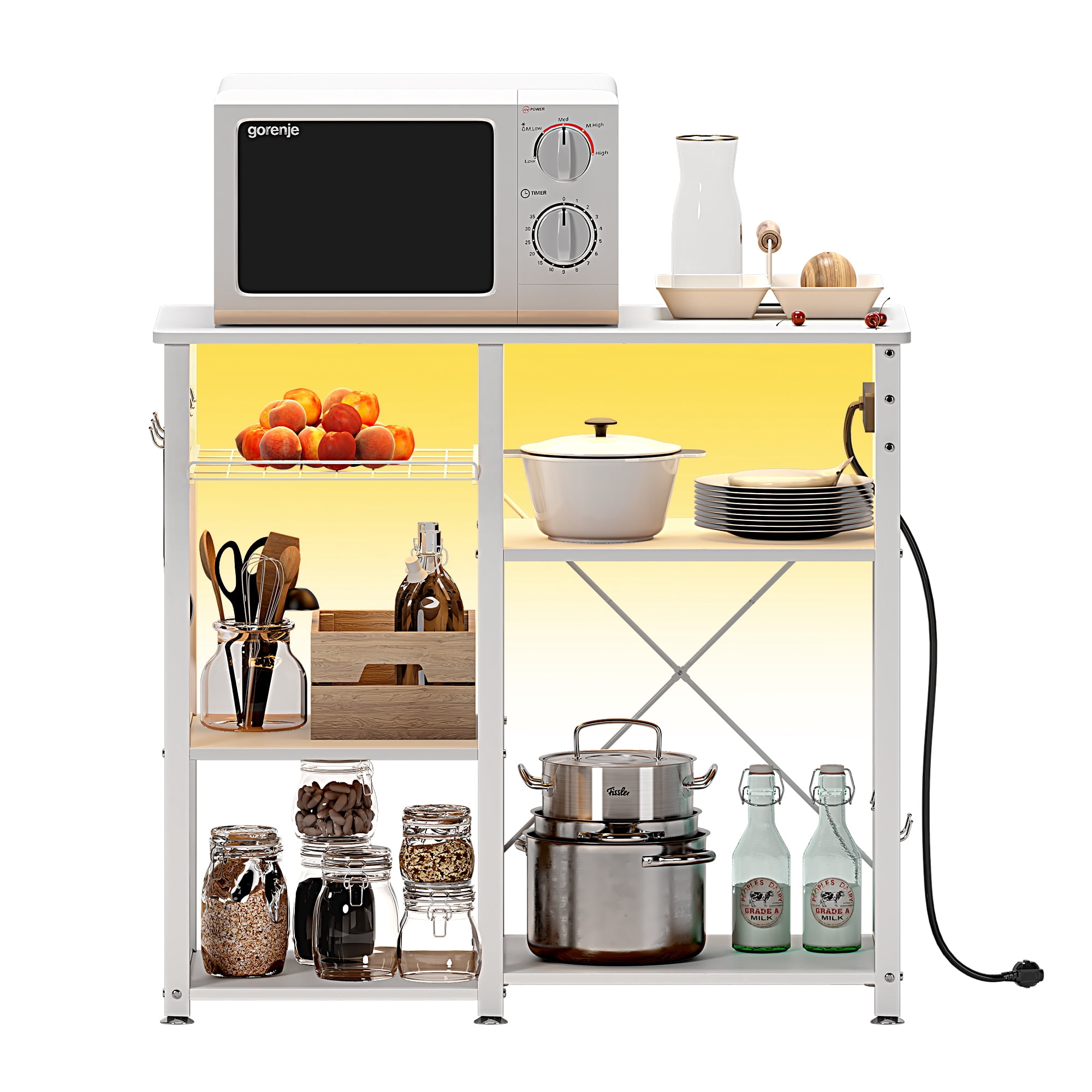 SOGES Kitchen Microwave Oven Stand 3 Level Multi-Purpose Kitchen Baker ...