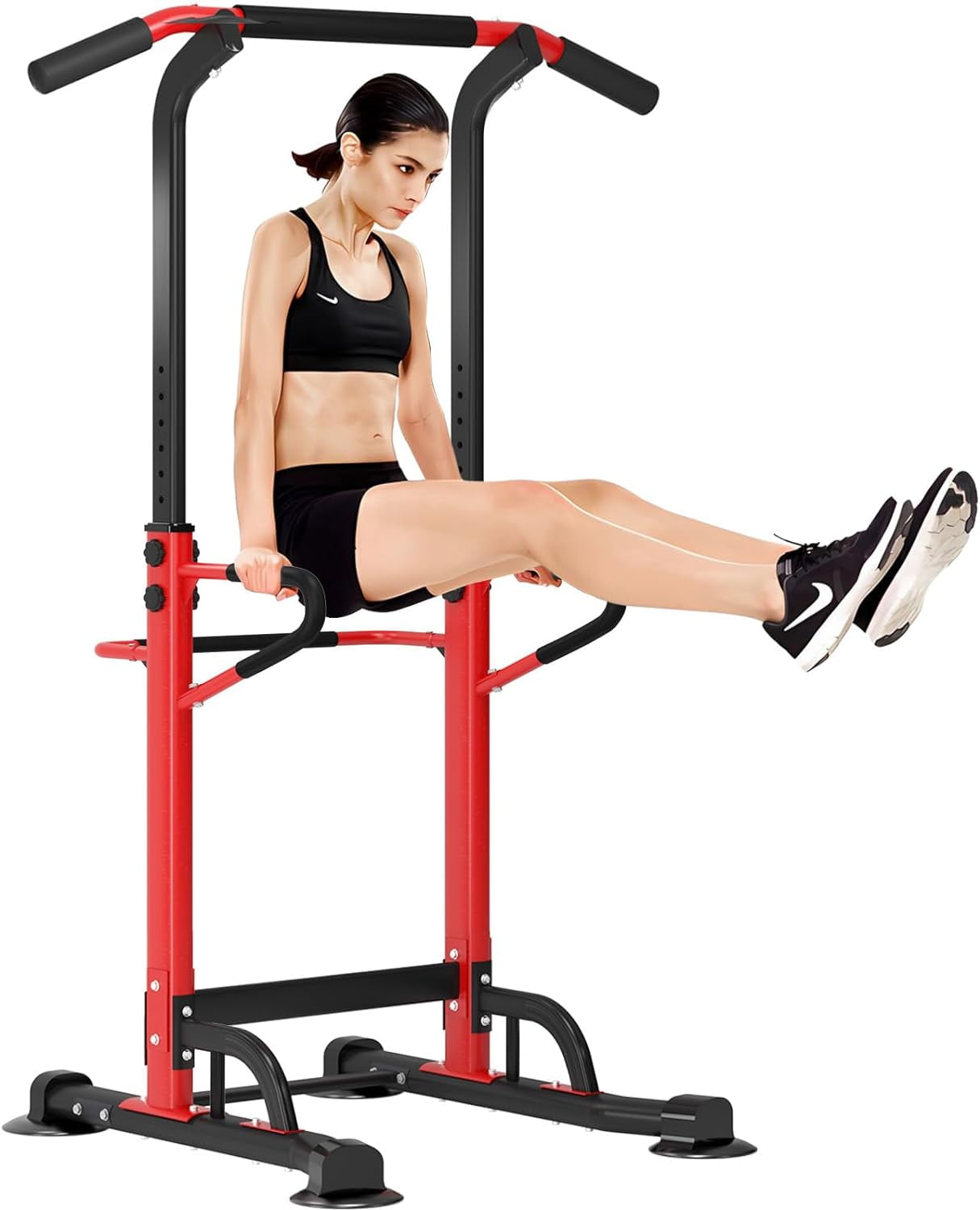 SOGES Power Tower Dip Station, Adjustable Height Pull Up Bar Stand