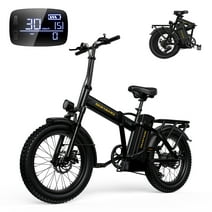 SOHAMO 20" Fat Tire Electric Bike for Adults, 750W Folding E Bike 48V 15AH Removable Battery, Front Suspension, Shimano 7 Speed Electric Commuter Bike