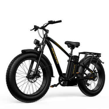 SOHAMO Adult Electric Bike, 750W Motor 26" Fat Tire Electric Mountain Bike, 48V 15AH, Front Suspension, Commuter Bicycles, Shimano 7 Speed E-Bikes for Adults with Fenders