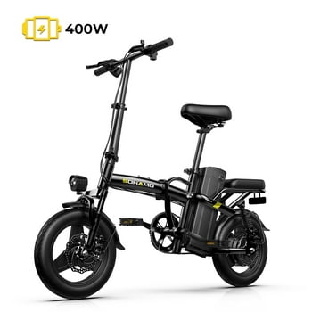 SOHAMO Folding Electric Bike for Adults and Teens, 400W Motor 48V Mini Ebike w/16Ah Removable Battery, Full Suspension, City Commuter Bike - Black