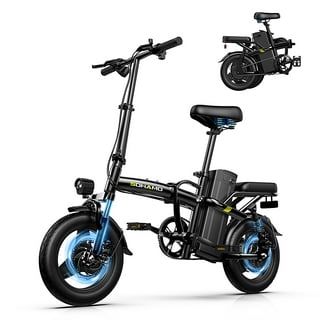 Bicicleta eléctrica plegable para adultos, marco de aleación de magnesio de  21 Mph, 37 libras, suspensión completa de 48 V, mini bicicleta de 16
