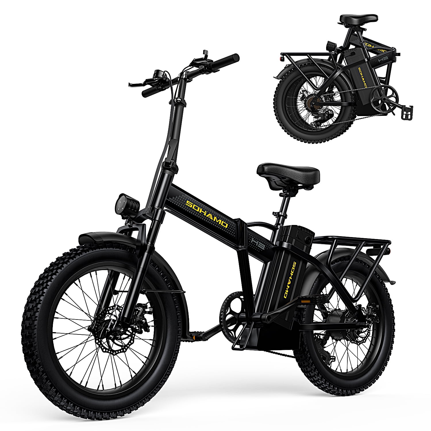 SOHAMO H3 Electric Bike 750W Folding Electric Bike, 48V 15AH Removable