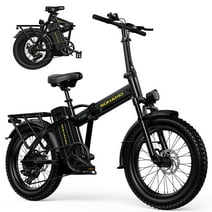 SOHAMO H3 Electric Bike for Adults 20" Fat Tire Folding Ebike, 750W Motor, 48V 15Ah Removable Battery, Front Suspension, Shimano 7 Speed Mountain Bike