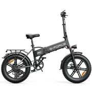 G-FORCE RC Electric Bike for Adults, 750W Folding Ebike 48V 13Ah Battery, 20*4'' Fat Tire Men's Mountain Bike, Shimano 7 Speed, Full Suspension UL2849