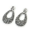 thumbnail image 1 of SOHI Black Silver-Plated Contemporary Drop Earrings, 1 of 1