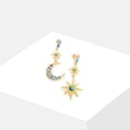thumbnail image 1 of SOHI Blue Gold-Plated Star Shaped Drop Earrings, 1 of 5